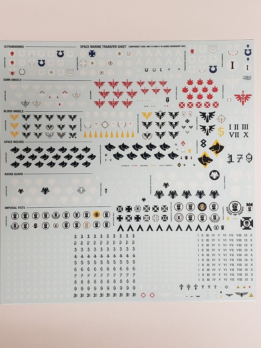 Space Marines Transfer Sheet Decals Leviathan Warhammer 40k EBay Space Marines Transfer Sheet Decals Leviathan Warhammer 40k EBay