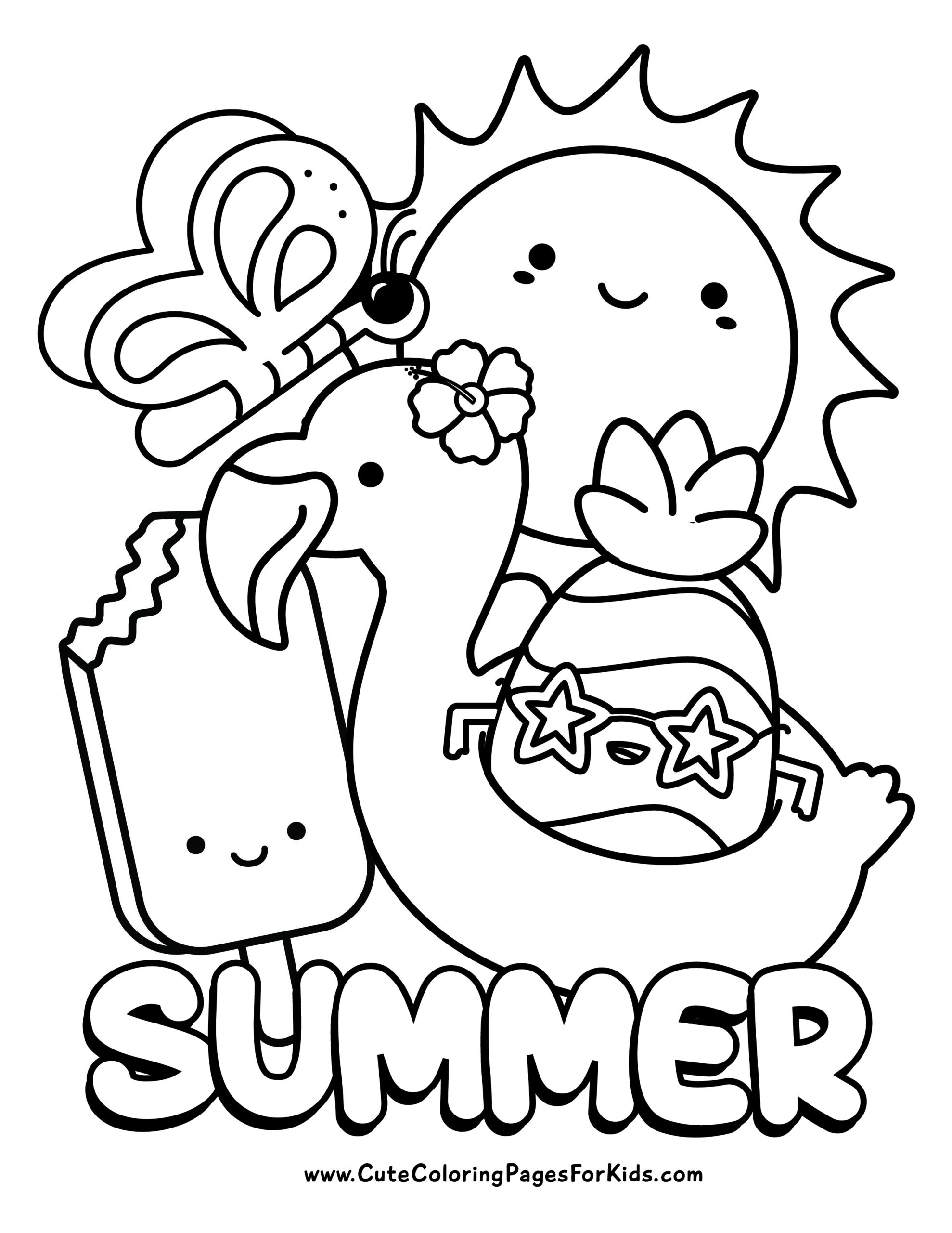 summer coloring sheets printable