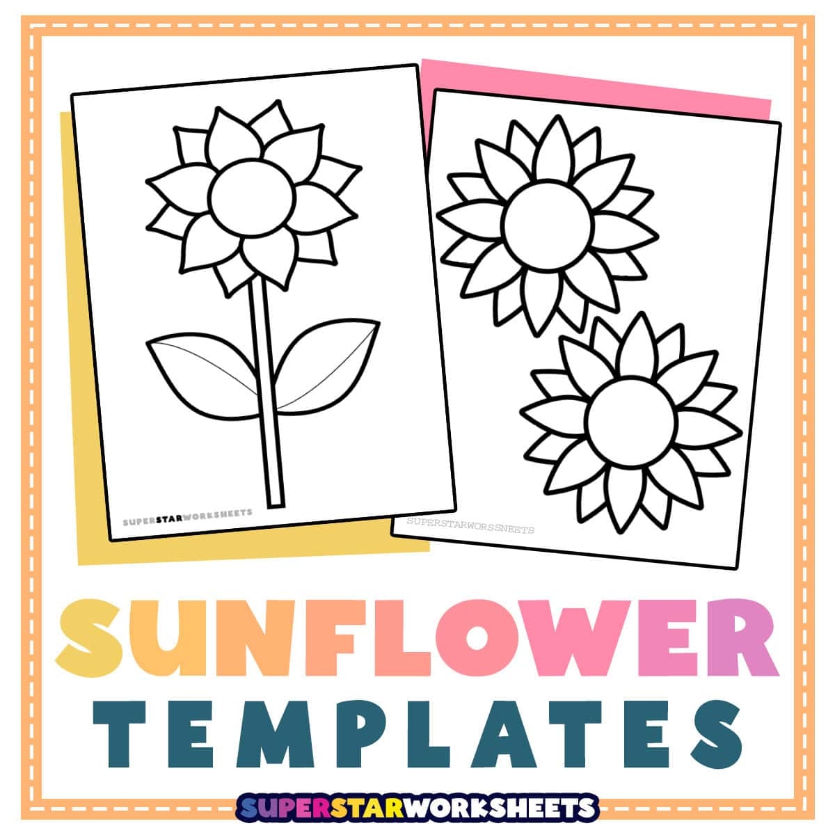 Sunflower Template Free Printables Superstar Worksheets