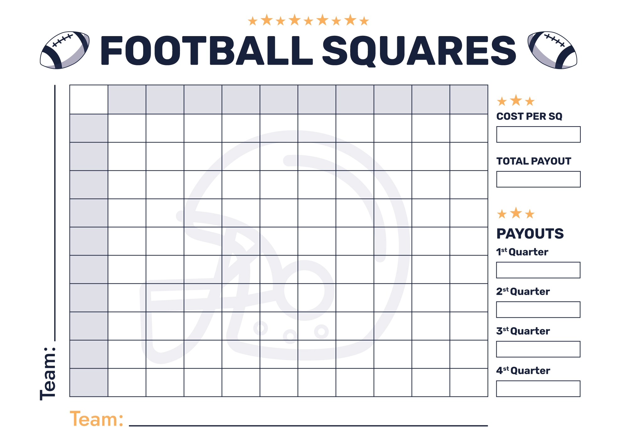 football printable template