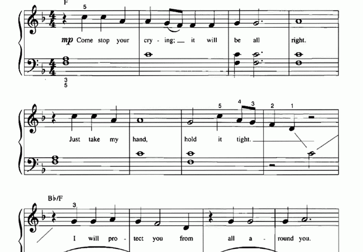 Tarzan YOU LL BE IN MY HEART Easy Piano Sheet Music Easy Sheet Music