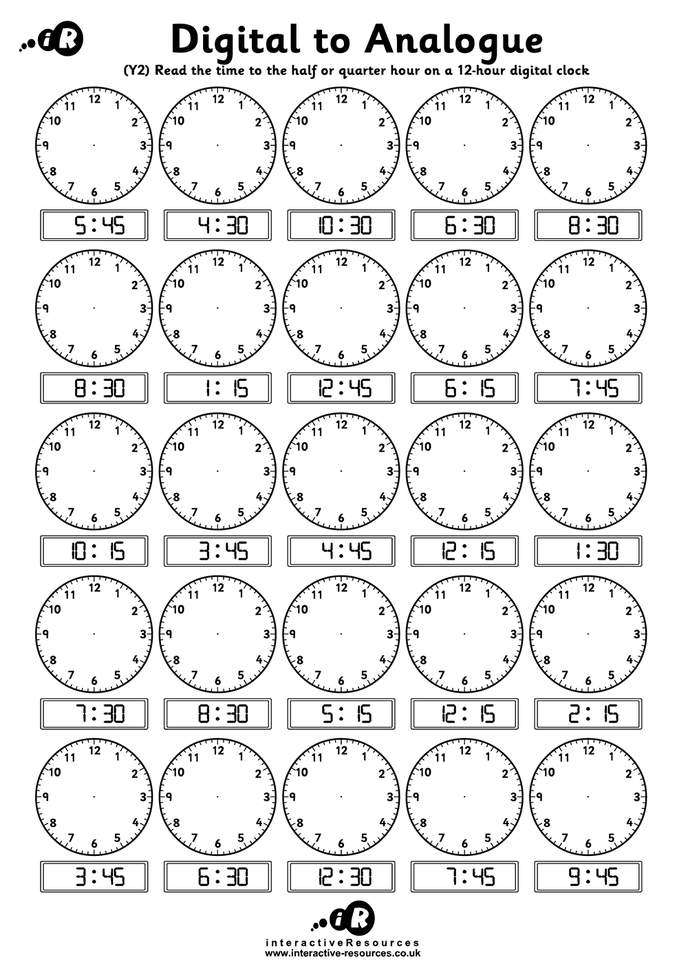 Teaching Time Free Telling Time Worksheets Teaching Time Free Telling Time Worksheets