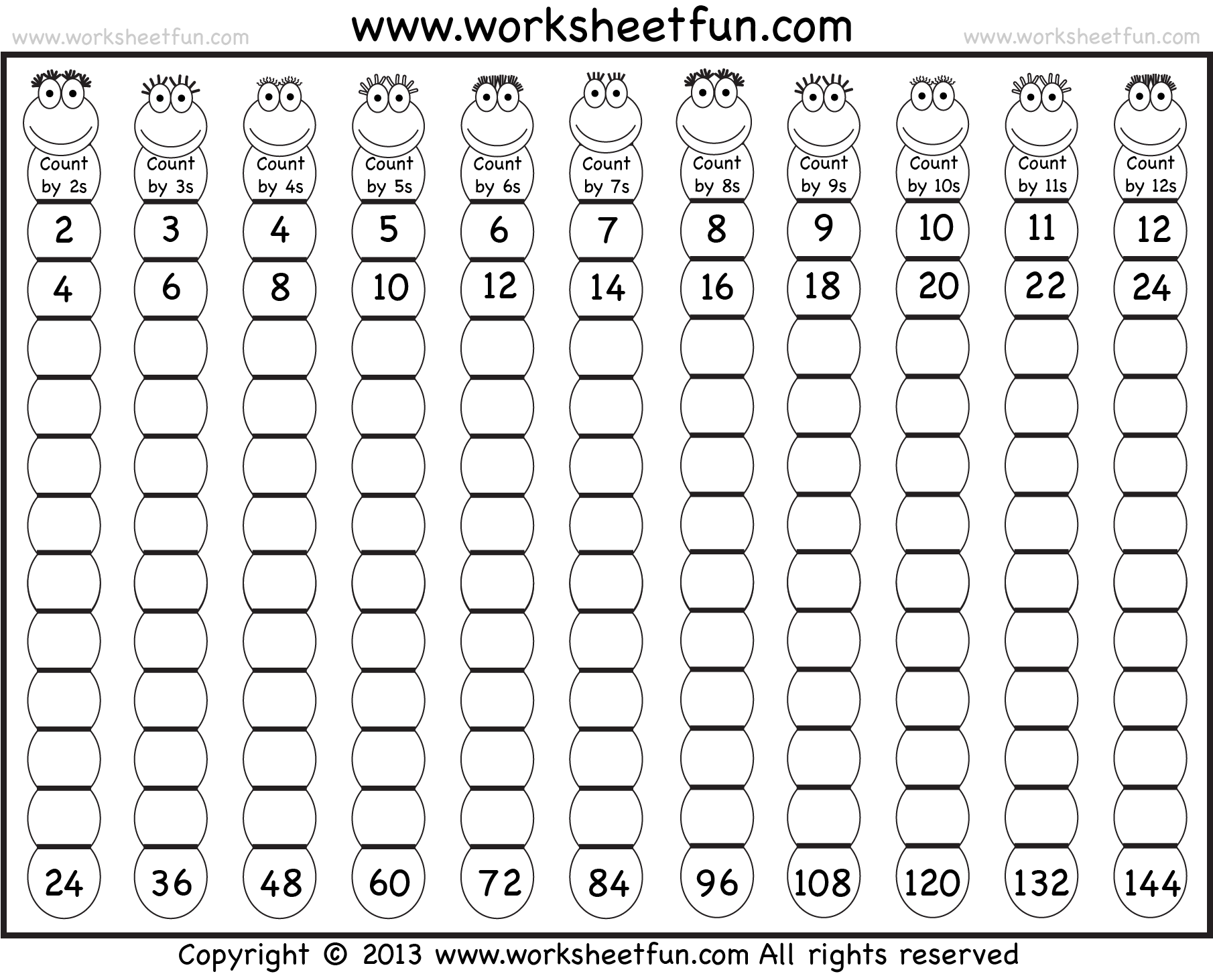 Times Table 2 12 Worksheets 1 2 3 4 5 6 7 8 9 10 11 12 13 14 15 16 17 18 19 And 20 FREE Printable Worksheets Worksheetfun