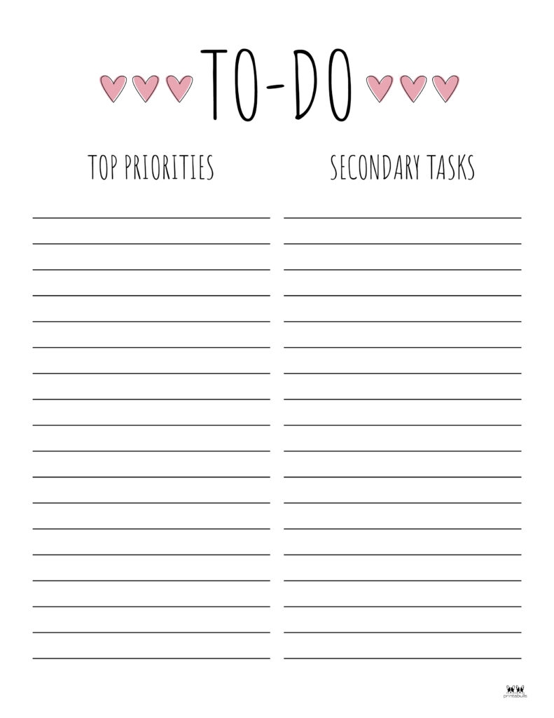 to do list template printable