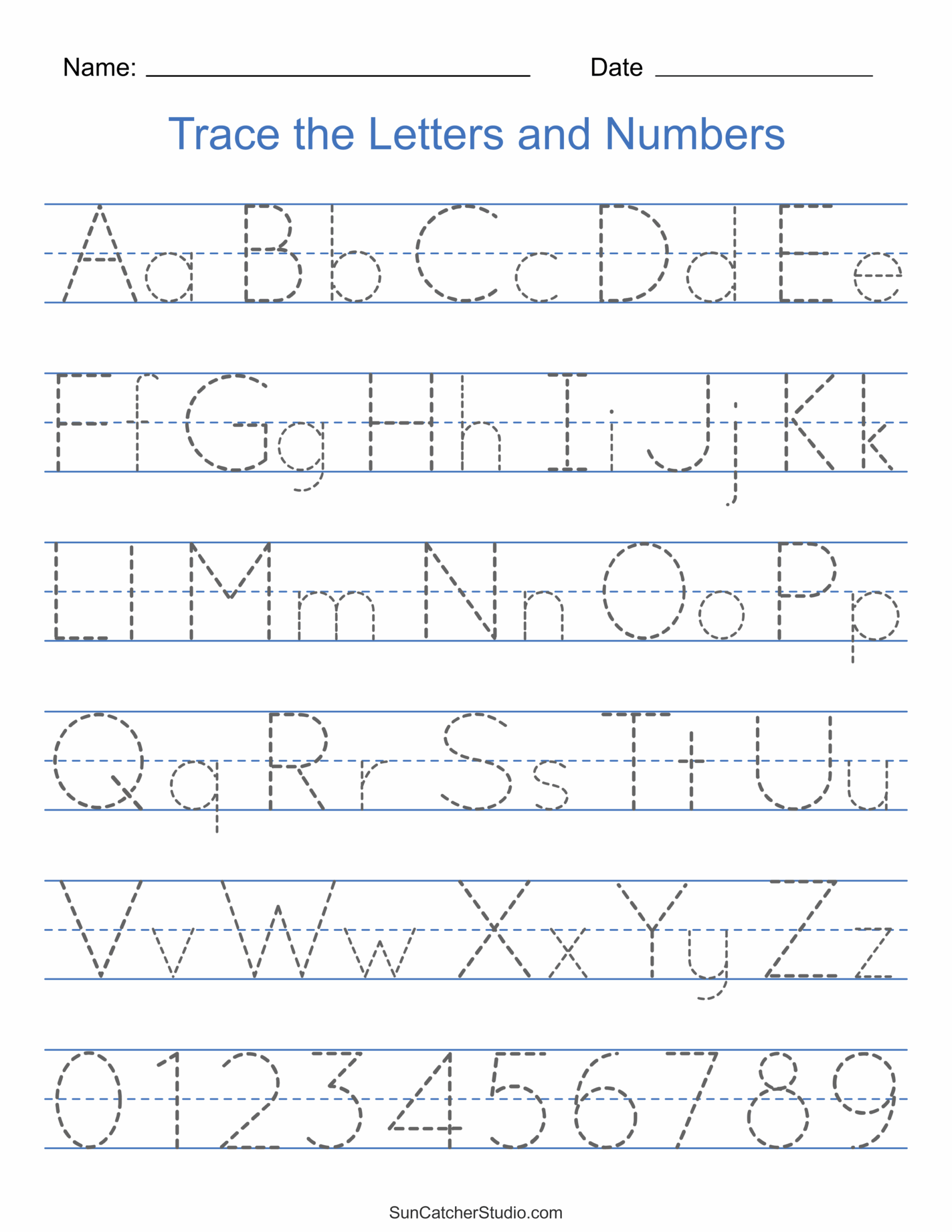 Tracing Alphabet Letters Printable Handwriting Worksheets Free Printables Monograms Design Tools Patterns DIY Projects
