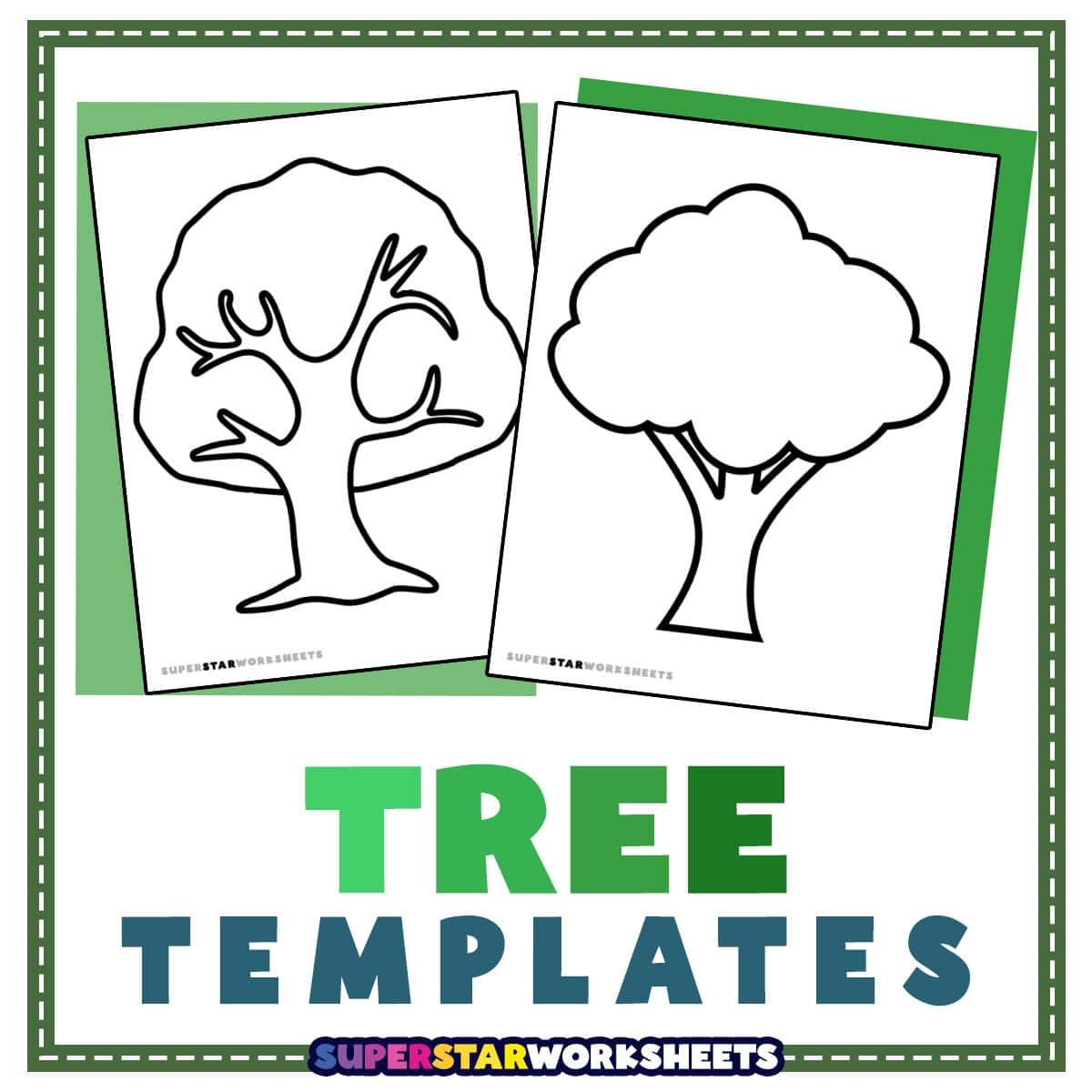 Tree Template Free Printables Superstar Worksheets