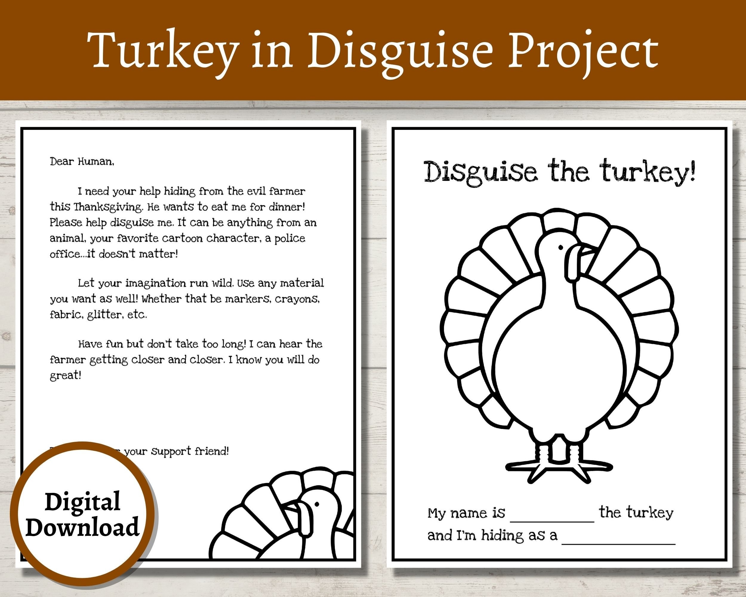 disguise a turkey printable template