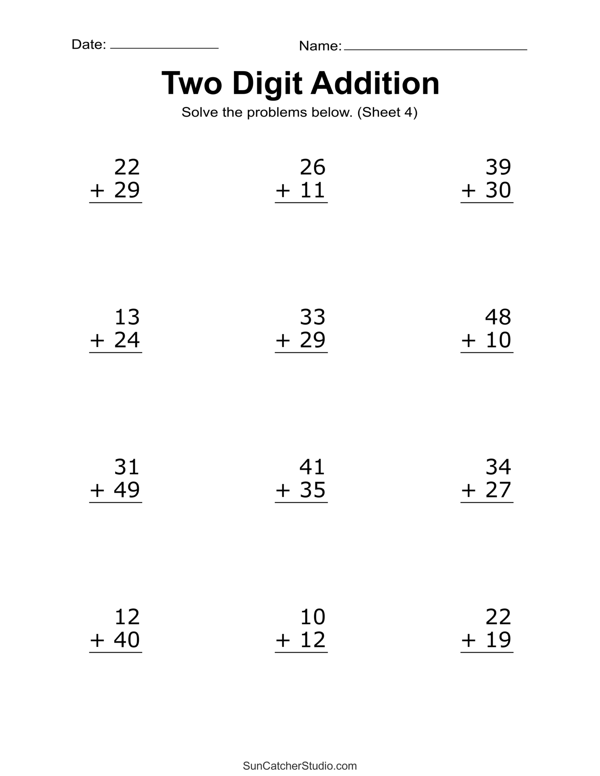 Two Digit Addition Worksheets Printable 2 Digit Problems Free Printables Monograms Design Tools Patterns DIY Projects Two Digit Addition Worksheets Printable 2 Digit Problems Free Printables Monograms Design Tools Patterns DIY Projects