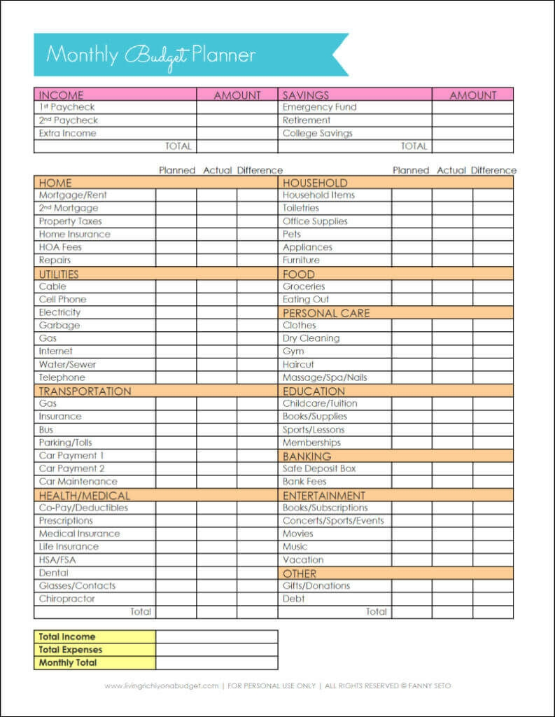 Use A Printable Budget Worksheet To Organize Your Finances