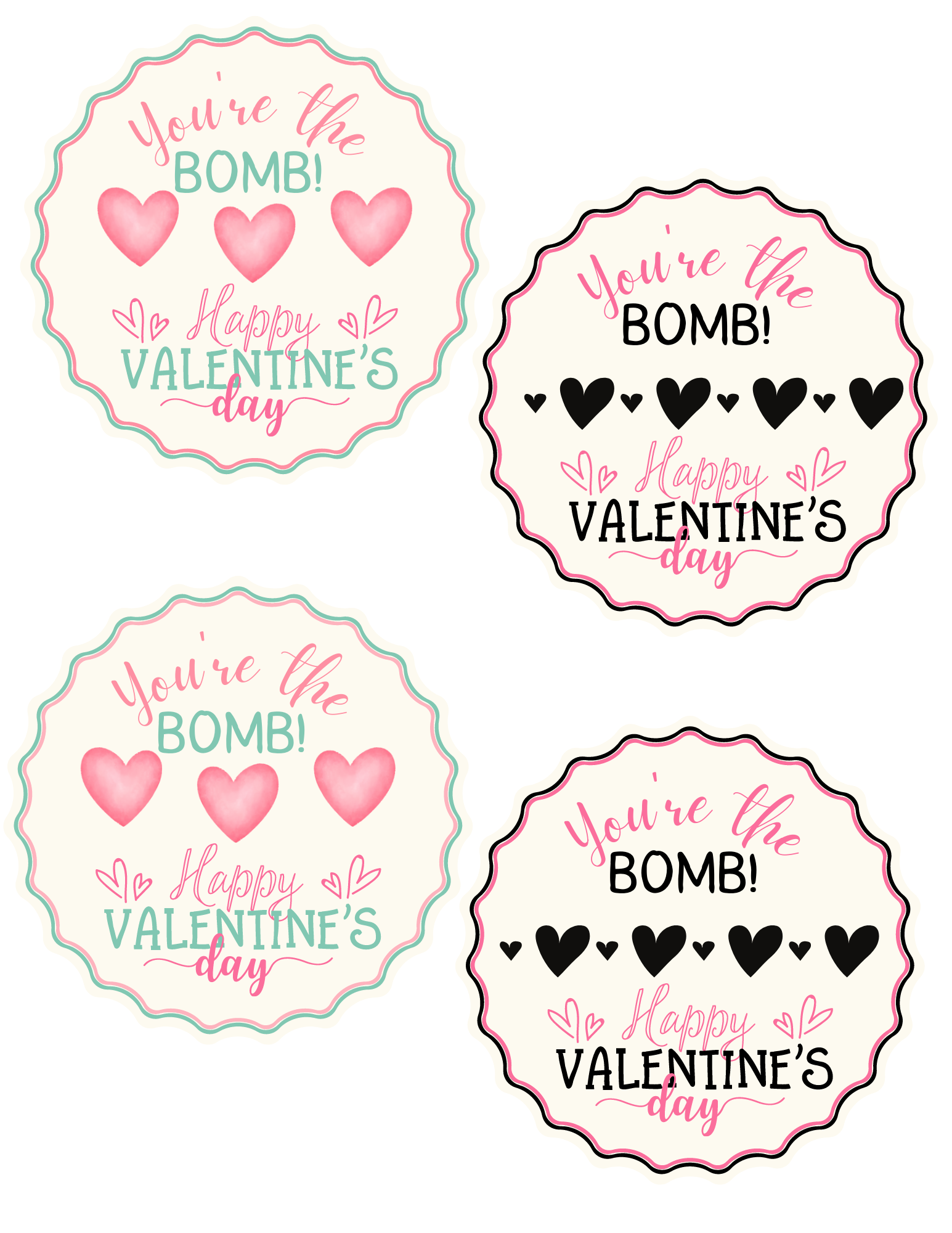 template free printable valentine tags