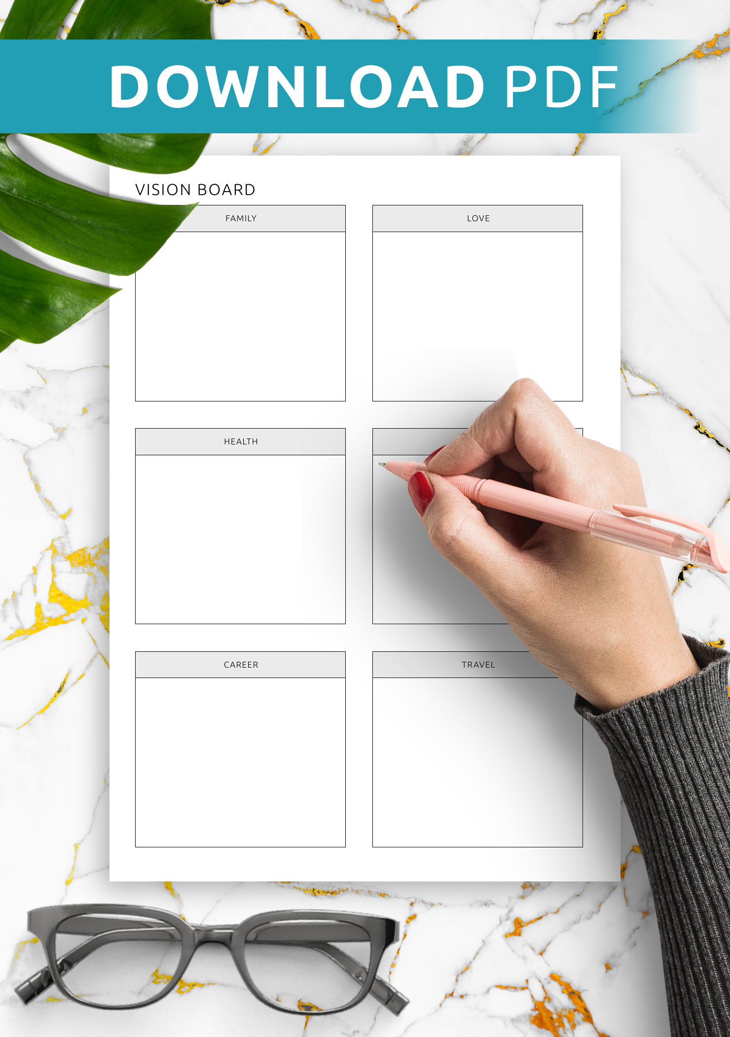 printable vision board template