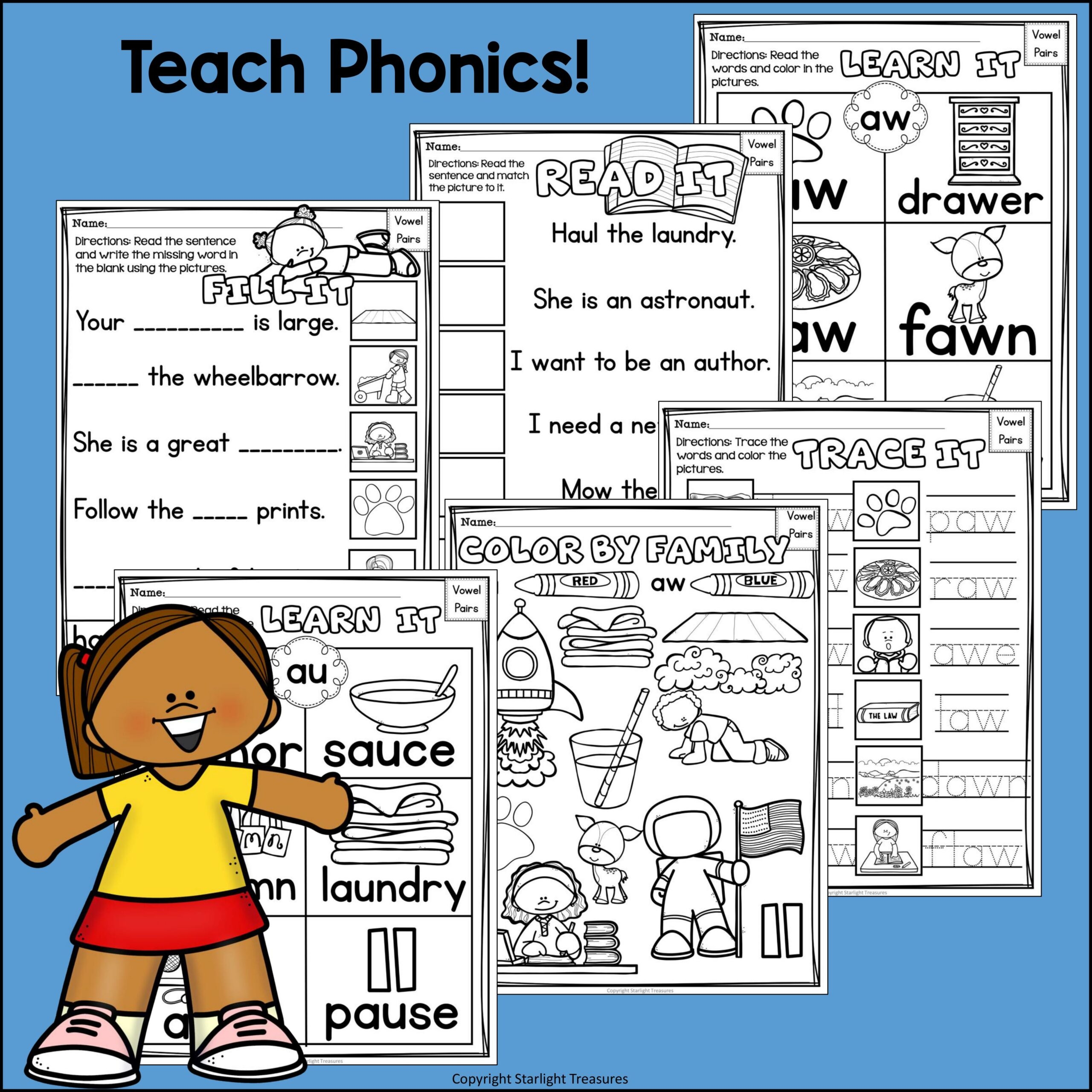 Vowel Pairs AU AW Worksheets And Activities For Early Readers Phonics Classful Vowel Pairs AU AW Worksheets And Activities For Early Readers Phonics Classful