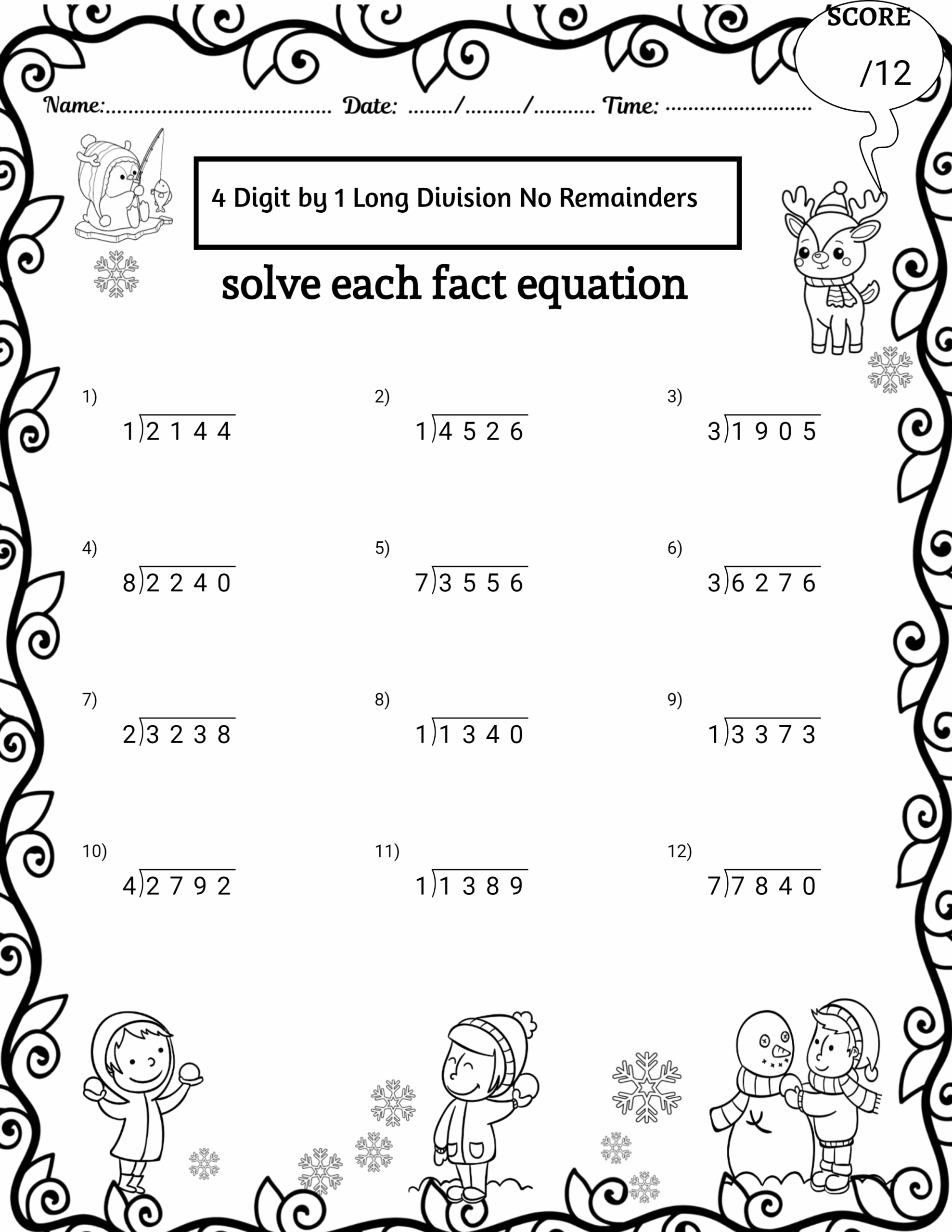 division printable worksheets